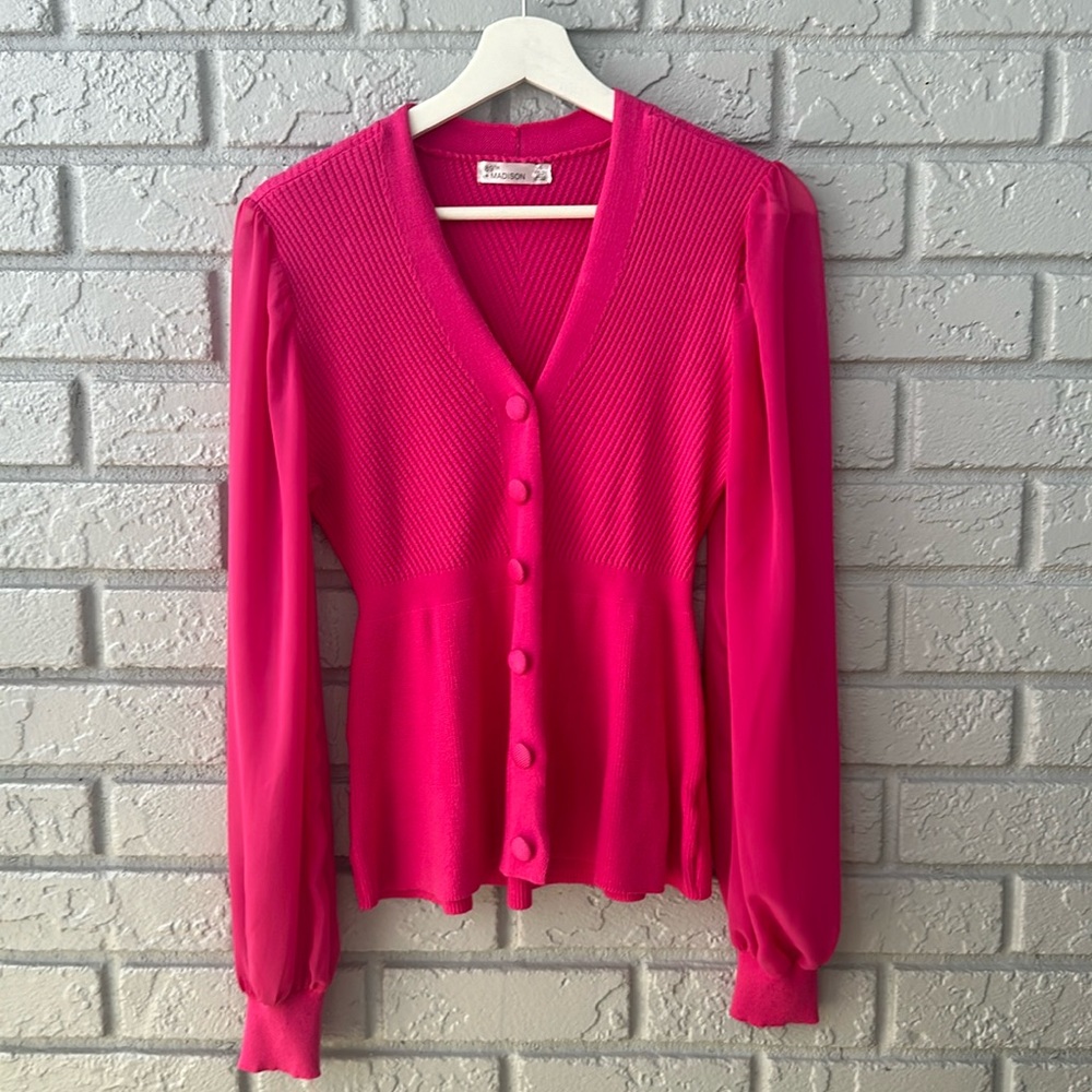 89th & Madison Button down Cardigan- PINK